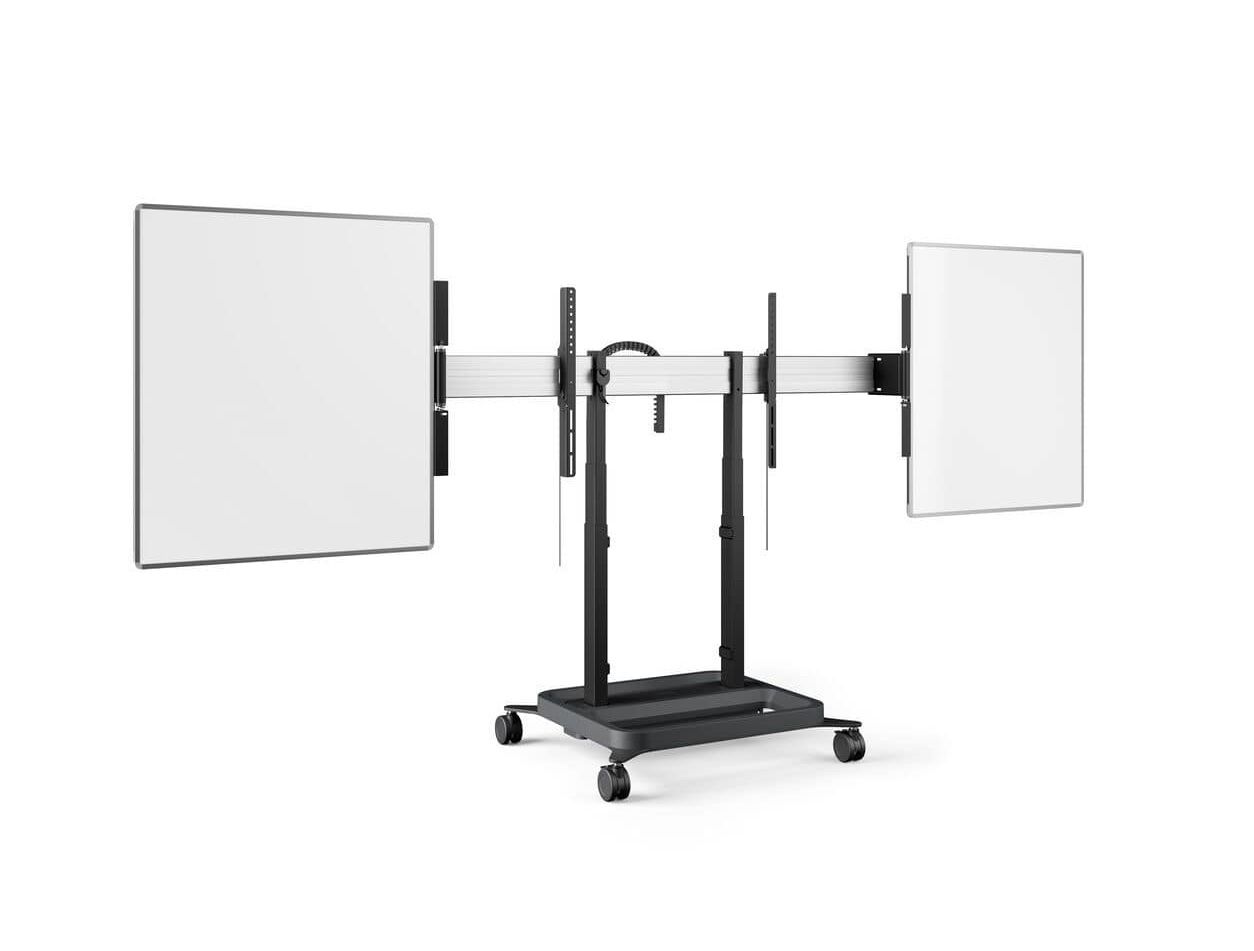 Solutie Classroom cu Whiteboarduri laterale pentru display 65  si Stand motorizat mobil Vogel's RISE5205