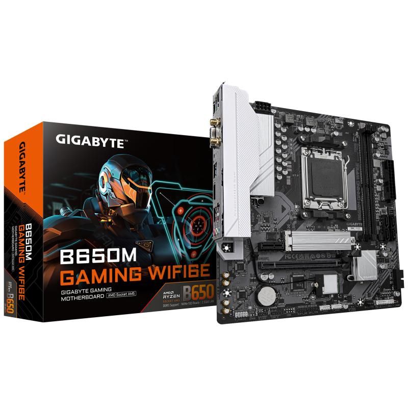 Placa de Baza GIGABYTE B650M GAMING WIFI6E AM5, 2x DDR5, 1x D-Sub 1x HDMI, 1x PCIE 4.0 x16 1x PCIE 3.0 x1, 1x M.2, 4x SATA 6GB/s, mATX