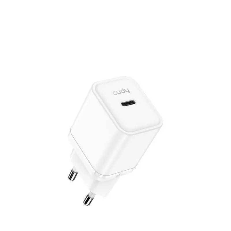 CUDY 20W USB-C Charger, GaN, 1 USB-C port, QC+PD 3.0, EU plug, for iPhone 12 Series and above, Galaxy, iPad and More