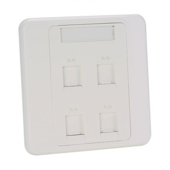 PANDUIT Faceplate 86X86 Shuttered 4-Postition Arctic White