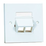 PANDUIT NK 2-port single gang sloped faceplate kit with labels