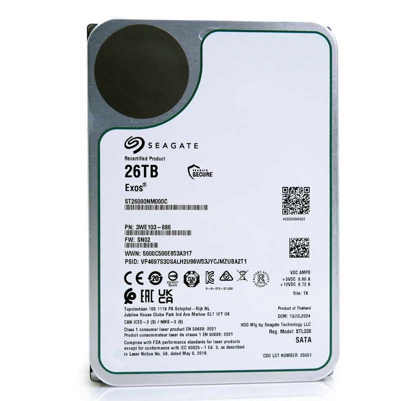 Seagate HD3.5  SATA3-Raid 26TB ST26000NM000C (Rec.) Recertified 12Month Warranty