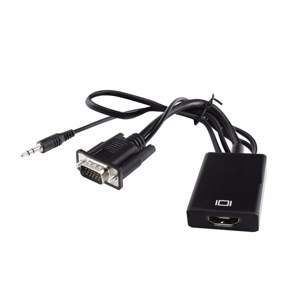 VGA+audio to HDMI converter
Max resolution: 1920x1080@60Hz
Metallic case
Plug &ampamp Play
VGA analog video input + audio signal. HDMI digital digital signal output
USB port with dual chipset design, audio output and power charger at the same time.
- Supports VGA video input formats: VGA, XGA, SVGA, SXGA, UGA
- Supports HDCP version 1.2.
- HDMI output format: up to 1080 / 60Hz (SYNC output and input format and SYNC frequency)
- VGA format inout: 800 x 600/1024 x 768/1280 x 720/1280 x 768/1280 x 800/1280 x 1204/1360 x 768/1600 x 1200/1920 x 1080 @ 60 Hz 640 x 480
- Video output: HDMI signal, HDMI 1.3b support.
- Simple installation, no drivers, plug and play.
- High quality aluminum casing.
Packaging: blister 1 pc.