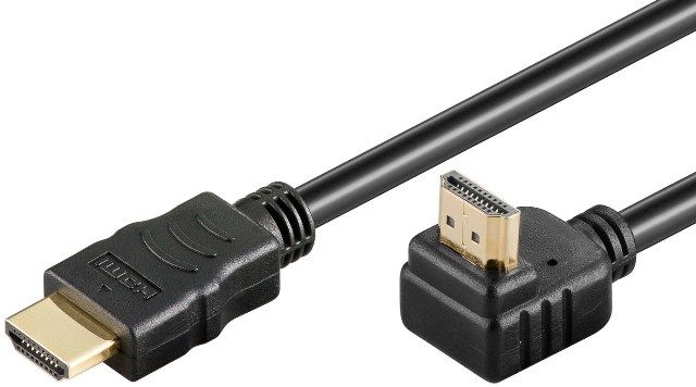 HDMI cable 5m HS (high speed) HDMI male to HDMI male one end bent 90° V1.4
- gold contacts
- High Speed
- Ethernet
Packaging: bulk 1 pc.