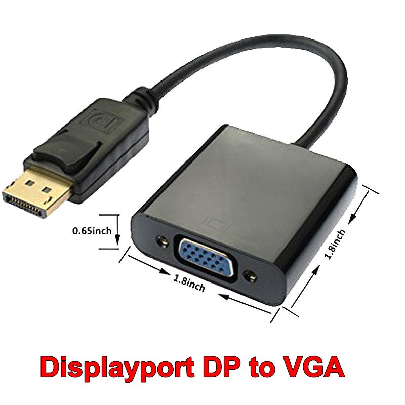 Adapter (converter) with DisplayPort cable male to VGA female cable 15cm
- signal direction: from Displayport to VGA! It doesn&amp#39t work the other way around!
- gold contacts
- only works with DP V1.1!!!
Packaging: bulk 1 pc.