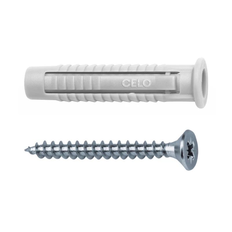 Plug FX 6 with PZ chipboard screw SPS 4,5x45, 50 pcs box

The ideal plug with high loads in almost all building materials.
The universal nylon plug FX with screw is one of the most versatile nylon plug that achieves very high load values in various building materials due to its 4-side expansion. The FX plug features anti-rotation lugs which prevent rotation in the drill hole, transferring the force optimally into the base material. In addition and for further installation comfort it has a collar that prevents the plug from slipping into the drill hole.

Key features:


	4-side expansion for high pull out load
	Plug collar prevents slipping into the drill hole
	Efficient anti-rotation lugs prevents rotation in the drill hole
	High quality and ageing resistant nylon
	Temperature resistant from -40&ampdegC to +80&ampdegC
	Compatible with different types of screws such as wood screws, chipboard screws, self-tapping screws, etc.



&ampnbsp

&ampnbsp