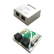 Priză de rețea dublă aplicată, UTP cat 5e RJ-45