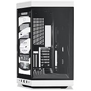 Y70, Dual Chamber, Mid-Tower, ATX, Sticla Securizata lateral/fata, riser PCIe inclus, Negru/Alb