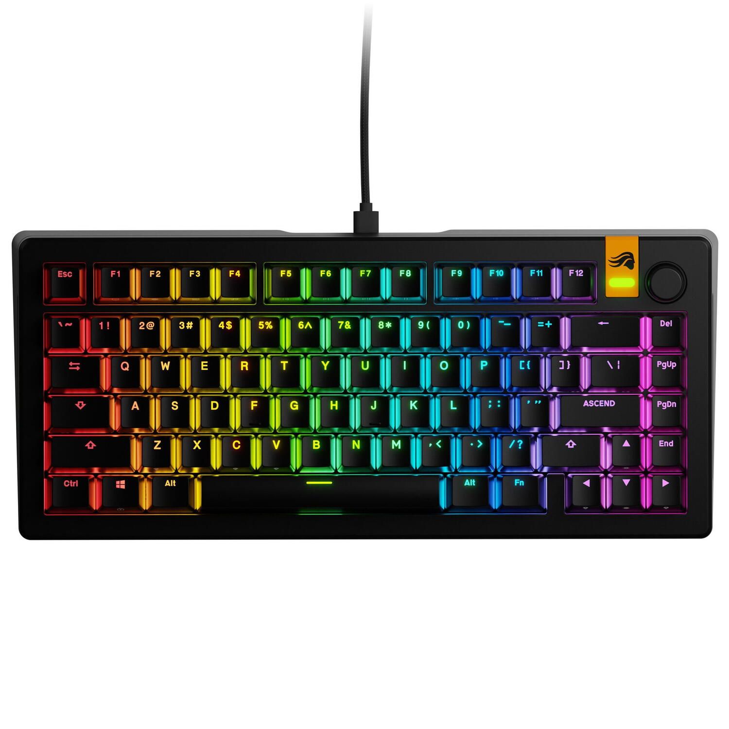 Tastatura mecanica GMMK 3 HE 75% Prebuilt, USB-C, Fox HE Switches, US layout, 81 taste, Negru