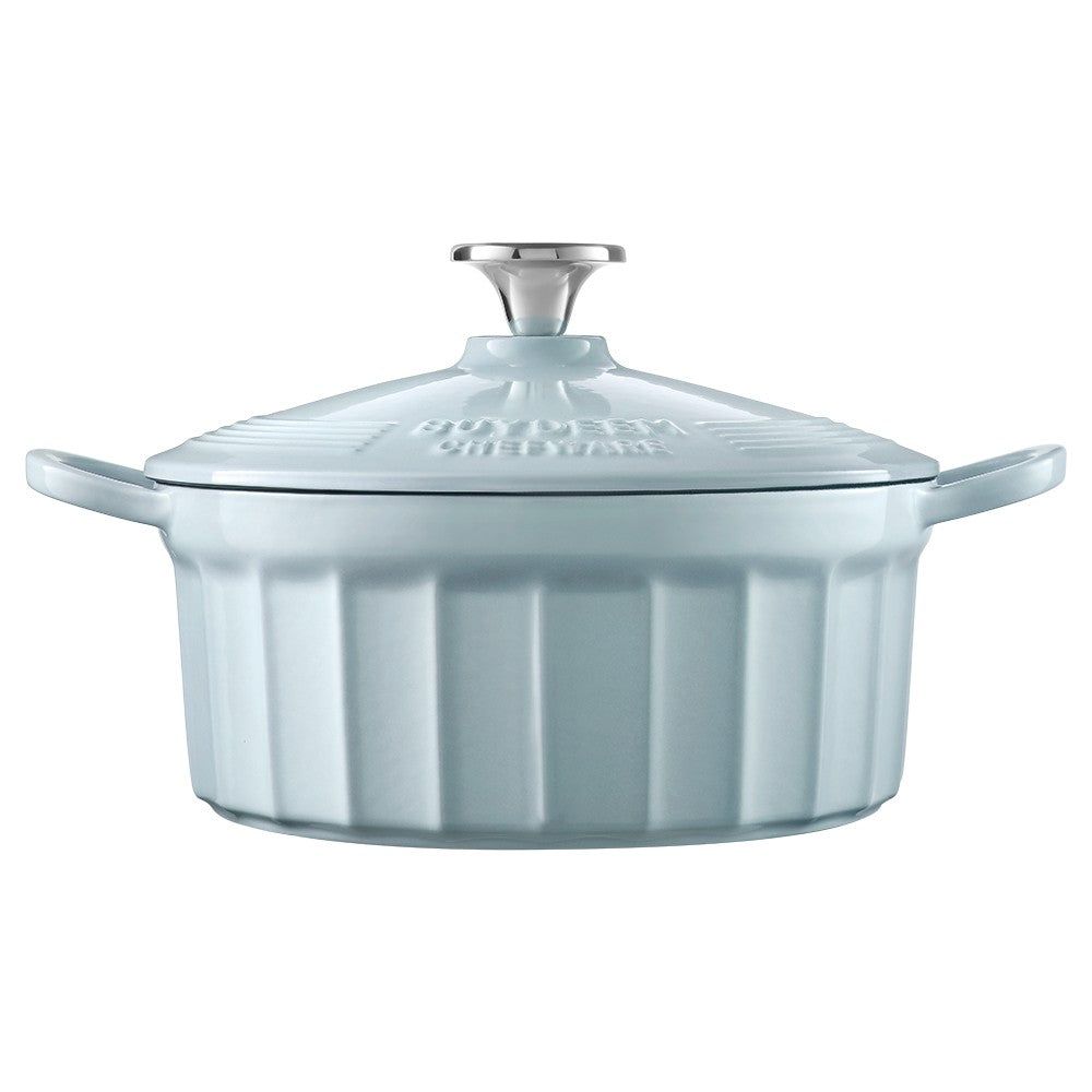 BUYDEEM Enameled Cast Iron Dutch Oven 2,9L, model CP521, color White Blue