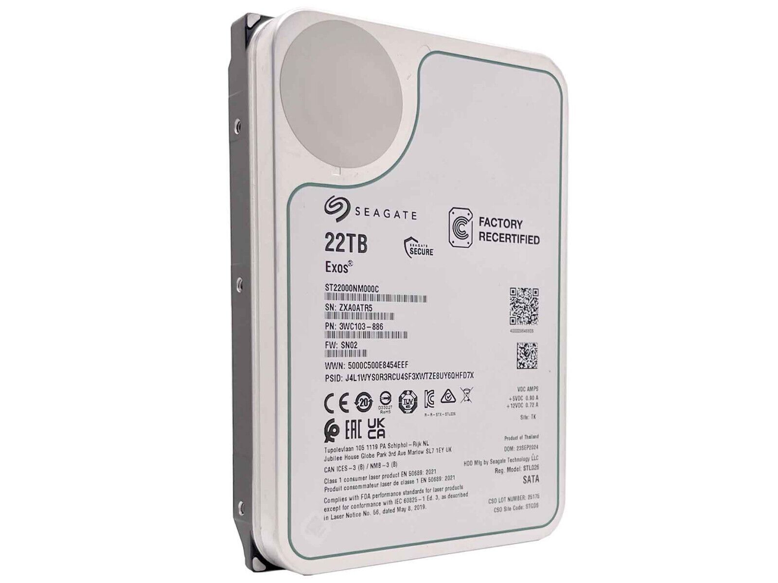 Seagate HD3.5  SATA3-Raid 22TB ST22000NM000C (Rec.) Recertified 12Month Warranty