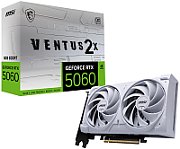MSI Video Card NVIDIA GeForce RTX 5060 8G VENTUS 2X OC WHITE, 8GB GDDR7, 128-bit, 2535 MHz Boost, 3840 CUDA Cores, PCIe 5.0 (x8), 3x DP 2.1b, HDMI 2.1b, RAY TRACING, Dual Fan, 145W TDP, 8-pin PCIe Power, G-SYNC, 2-Slot, 3Y