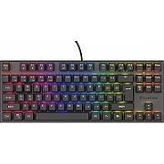 Tastatura gaming mecanica cu fir Genesis Thor 303 TKL, iluminare RGB, switch Linear, switch model Outemu Peach Silent, numar taste 87, 11 butoane multimedia, lungime cablu 1.8m, dimensiuni 355 x 136 x 36 mm, negru