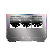 Cooler laptop Tellur Shade, pentru laptpori cu dimensiunea de 17 , 3 ventilatoare, conexiune USB-A sau USB-C plug and play, iluminare RGB LED, gri
