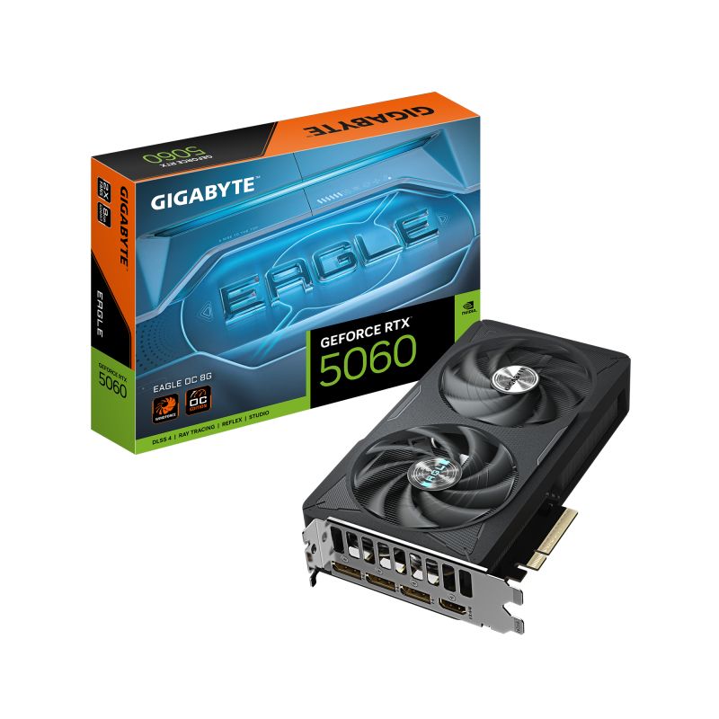 Placa Video GIGABYTE GEFORCE RTX 5060 EAGLE OC 8GB GDDR7 128 bit, PCIE 5.0, 3x DP 1x HDMI