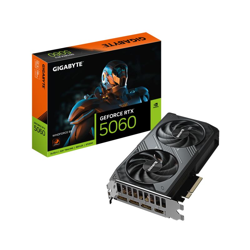 Placa Video GIGABYTE GEFORCE RTX 5060 WINDFORCE 8GB GDDR7 128 bit, PCIE 5.0, 3x DP 1x HDMI