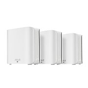 Asus Asus Zen WIFI dual-band whole-home coverage, BD4 (W-3-PK), Network Standard: IEEE 802.11a, IEEE 802.11b, IEEE 802.11g, WiFi 4 (802.11n), WiFi 5 (802.11ac), WiFi 6 (802.11ax), WiFi 7 (802.11be) IPv4, IPv6, internal antenna x 4, Transmit/Receive: 2.4 GHz 2 x 2, 5 GHz 2 x 2, 5 Memory: 128 MB Flash, 512
