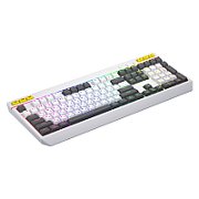 Tastatura mecanica cu fir Hator Icefall, conectivitate USB, polling rate 1000Hz, iluminare RGB pentru 8 zone diferite, tip switch membrana, material taste ABS cu gravare laser si acoperire UV, alb