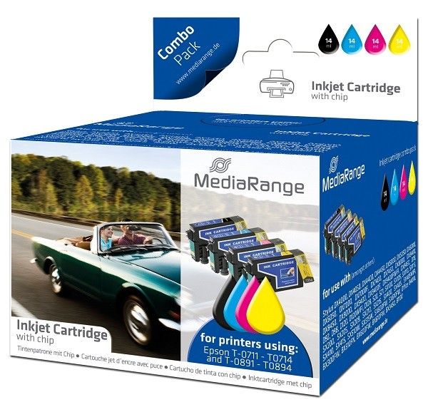Cartus cerneala MediaRange MRET71 ,Black/tri-color ,4 x 14 ml (compatibil cu Epson MRET71) 