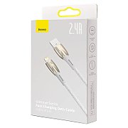 CABLU alimentare si date Baseus Glimmer, Fast Charging Data Cable pt. smartphone, USB la Iphone Lightning, 1m, alb  CADH000202  (timbru verde 0.08 lei) - 6932172617929