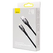 CABLU alimentare si date Baseus Glimmer, Fast Charging Data Cable pt. smartphone, USB la Iphone Lightning, 1m, negru  CADH000201  (timbru verde 0.08 lei) - 6932172617905