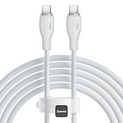 CABLU alimentare si date Baseus Pudding, Fast Charging Data Cable pt. smartphone, USB Type-C la USB Type-C 100W, 2m, alb  P10355702221-B2  (timbru verde 0.08 lei) - 6932172652913
