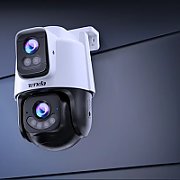 CAMERA IP Tenda, cube, wireless Wi-Fi 6 + 1 x RJ-45, pt. exterior, dual-lens full color night vision, dist. IR 30m, 2 x 3 Mpx rezolutie 2K, microfon, carcasa plastic, slot SD card,  CH9-WCA  (timbru verde 0.8 lei)