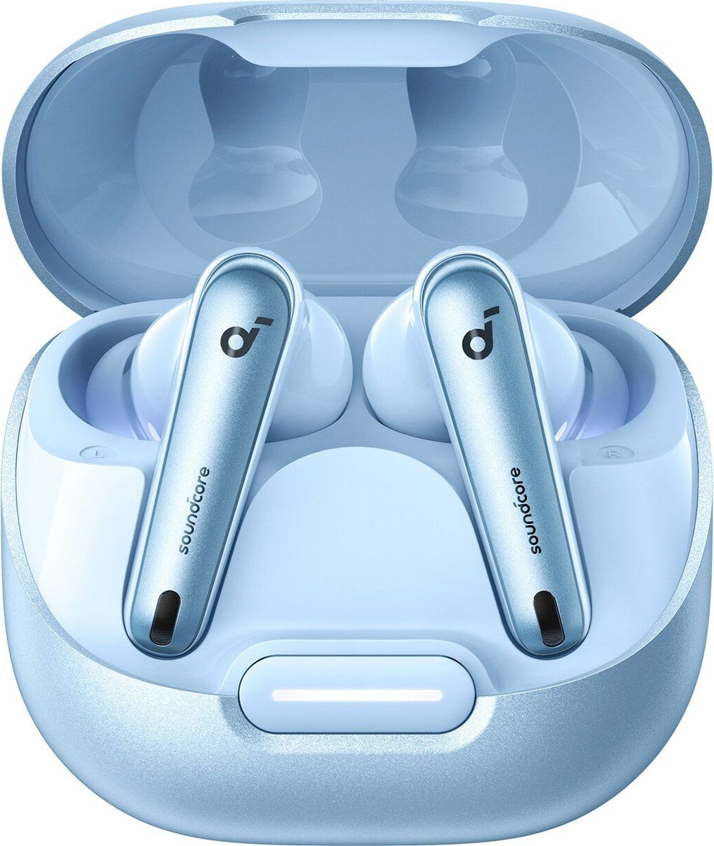 Casti TWS Anker  Soundcore Liberty 4 NC , tip butoni, utilizare multimedia, Bluetooth 5.3, 6 x mic, durata baterie pana la 50 ore, IPX5, ANC 2.0, albastru deschis,  A3947G61  (timbru verde 0.18 lei) - 0194644132330