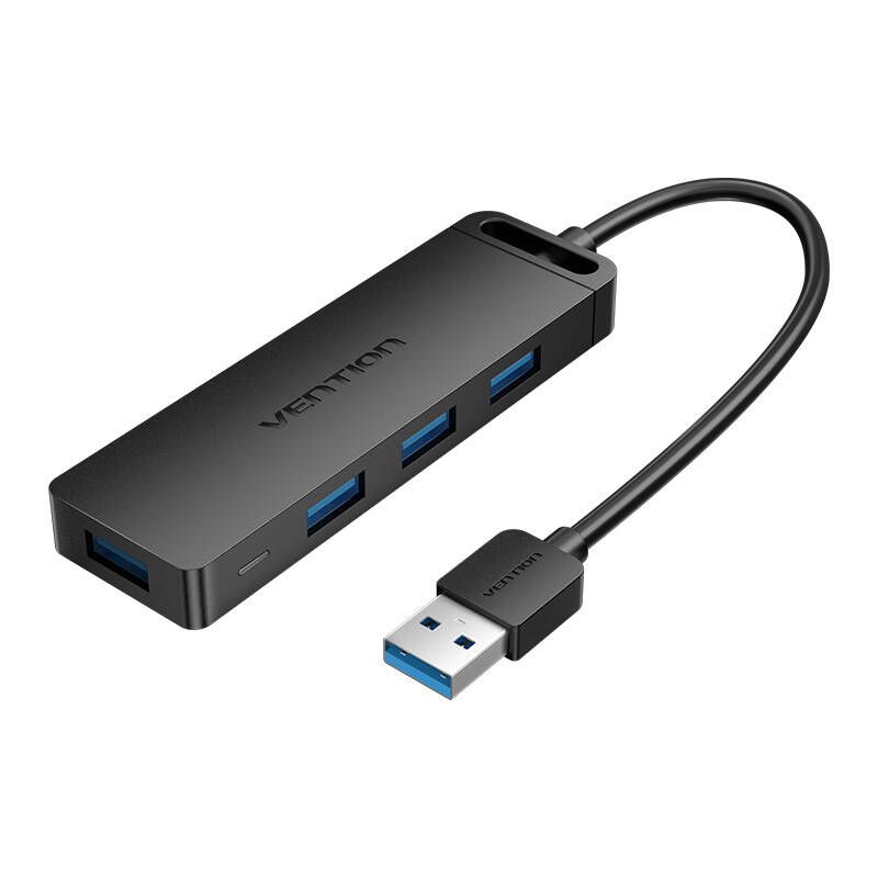 HUB USB Vention, porturi: 4 x USB 3.2 gen 1, micro USB (M), conectare prin USB 3.2 gen 1, rata transfer 5 Gbps, ABS, cablu 0.5m, negru,  CHLBD  (timbru verde 0.18 lei) - 6922794746633