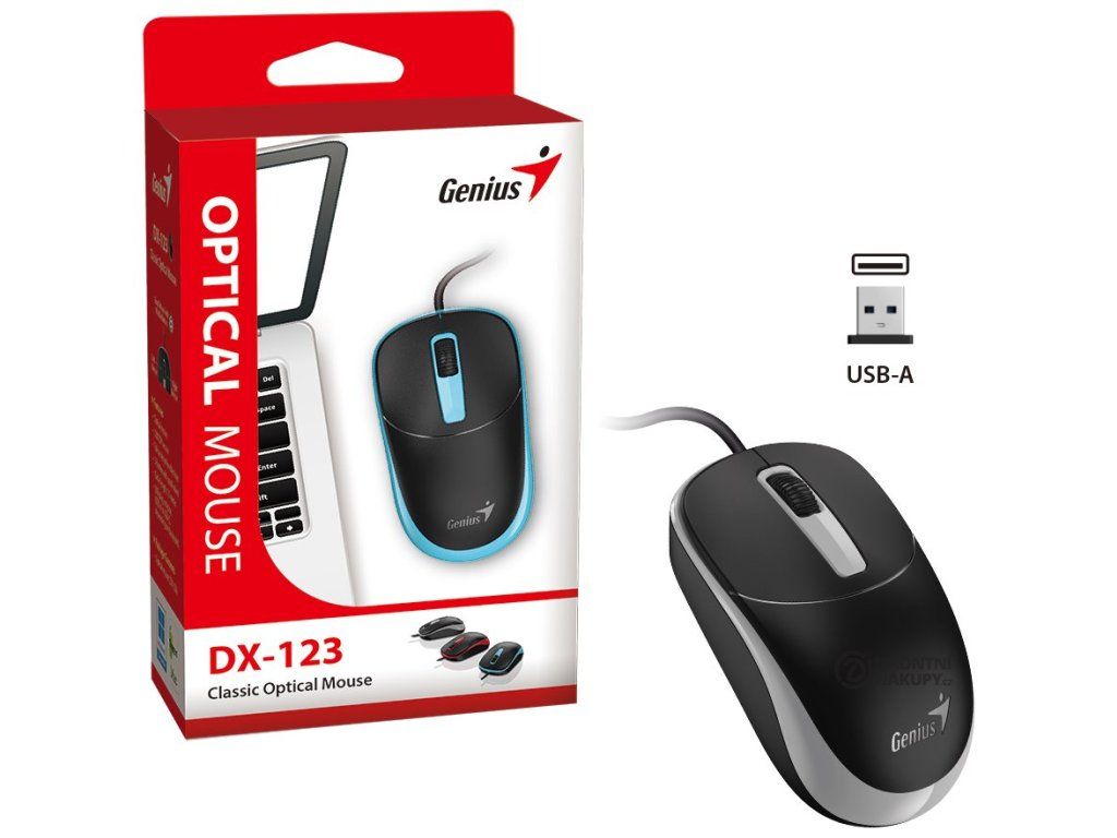 MOUSE Genius  DX-123, PC sau NB, cu fir, USB, optic, butoane/scroll 3/1, gri,  31010033404  (timbru verde 0.18 lei)