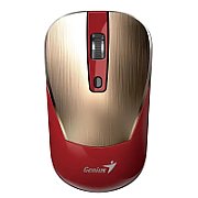 MOUSE Genius  NX-7125, PC sau NB, wireless, 2.4G, BlueEye, 1200 dpi, butoane/scroll 3/1, auriu/rosu,  31030044403  (timbru verde 0.18 lei)