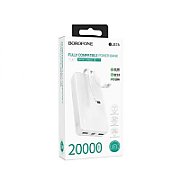 POWER BANK Borofone  BJ57A , 20000mAh, 22.5W, 2 x USB 1 x cablu USB Type-C, 1 x cablu Iphone Lightning, alb,  6941991111877  (timbru verde 0.98 lei)