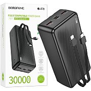 POWER BANK Borofone  BJ57B , 30000mAh, 22.5W, 2 x USB 1 x cablu USB Type-C, 1 x cablu Iphone Lightning, negru,  6941991116469  (timbru verde 0.98 lei)