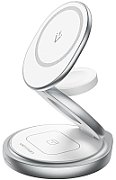 Statie incarcare wireless 3in1  Vention, MagSafe, telefon 15W, ceas 2.5W, casti 3W, fast charge, pliabil, magnetic, 1 x USB-C incarcare, argintiu,  FGEI0  (timbru verde 0.18 lei) - 6922794783812