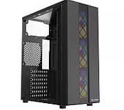 Carcasa PRO GAMING JAX, Mid Tower, Tempered Glass, Ventilatoare suportate: 6, Ventilatoare incluse: 3x ARGB, ATX, dimensiuni (W x H x D mm) 320x180x410