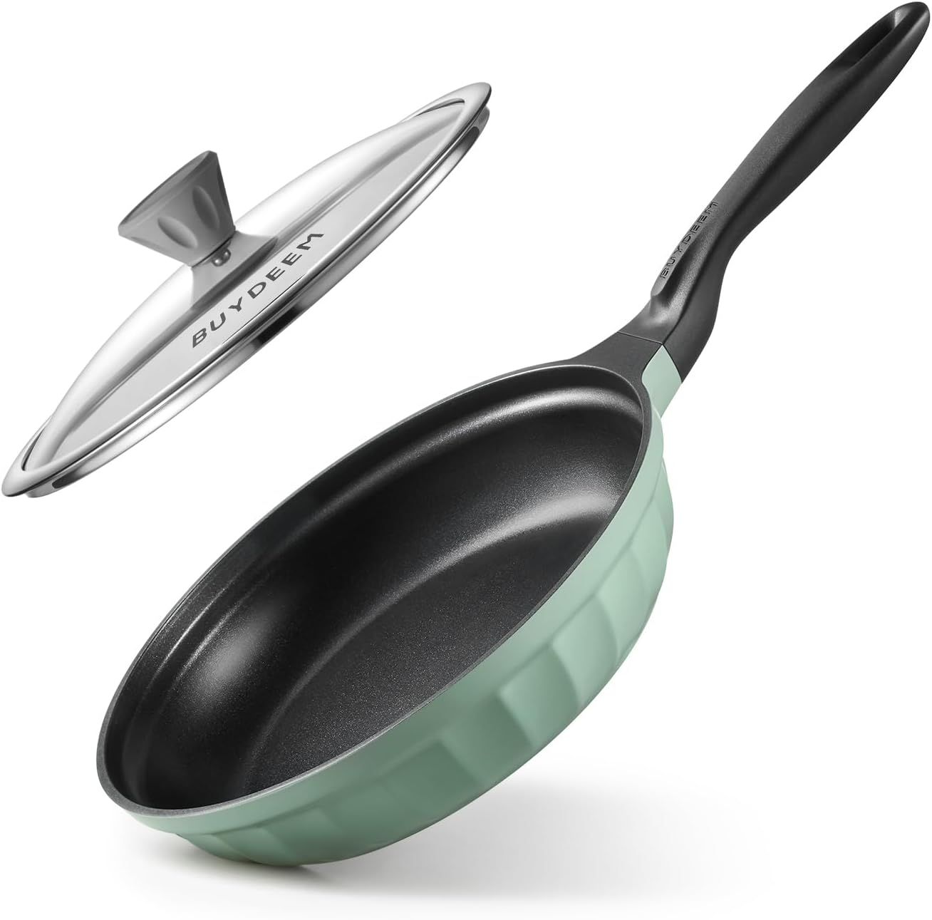 BUYDEEM Cast Aluminum Nonstick Frying Pan 25 cm, model CP151, color Cozy Greenish