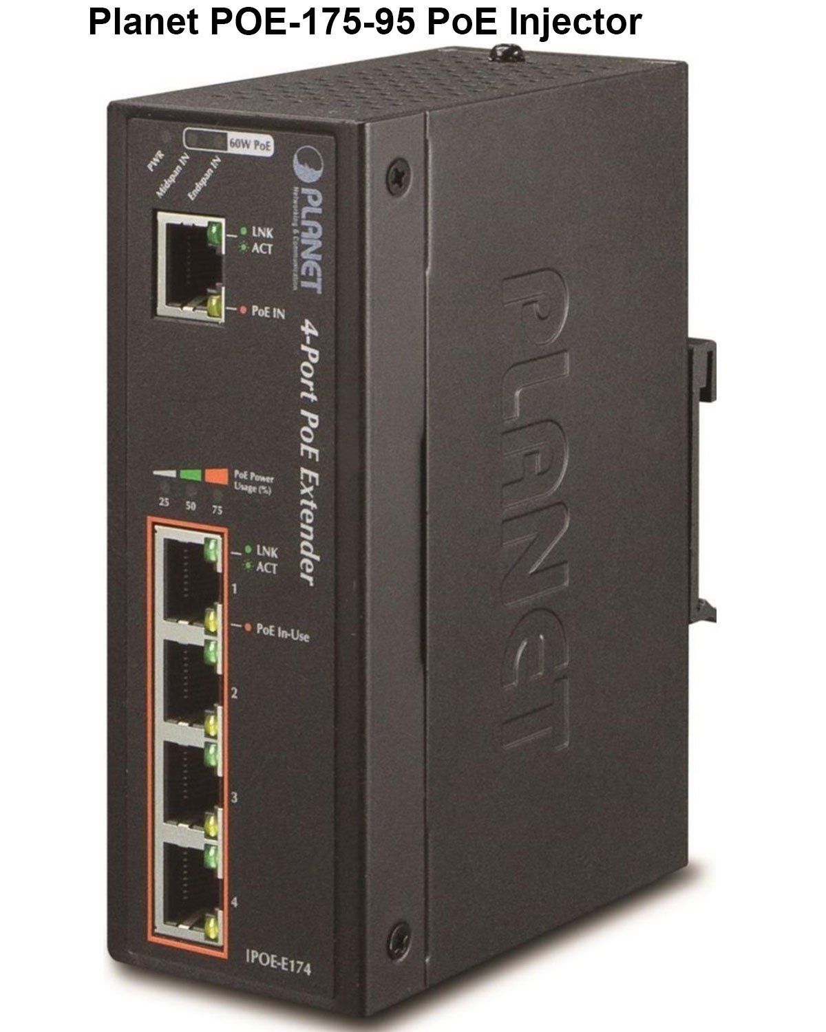 PLANET IPOE-E174 repetoare de rețea Transmițător rețea Albastru 10, 1000, 100 Mbit/s