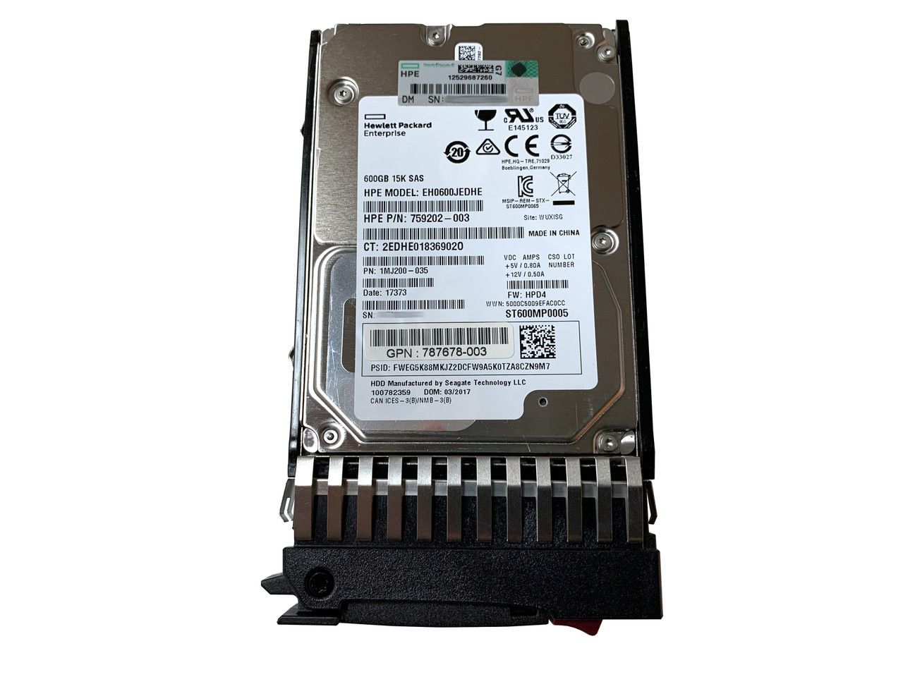 Hard disk server HPE 600 GB 2.5 inch SAS 12G 15000 RPM 512n, caddy MSA2