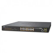 PLANET GS-4210-16P2S switch-uri Gestionate L2/L4 Gigabit Ethernet (10/100/1000) Power over Ethernet (PoE) Suport 1U Albastru