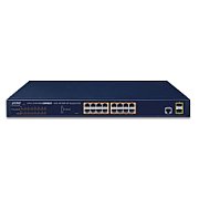 PLANET GS-4210-16P2S switch-uri Gestionate L2/L4 Gigabit Ethernet (10/100/1000) Power over Ethernet (PoE) Suport 1U Albastru
