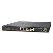 PLANET GS-4210-16P2S switch-uri Gestionate L2/L4 Gigabit Ethernet (10/100/1000) Power over Ethernet (PoE) Suport 1U Albastru