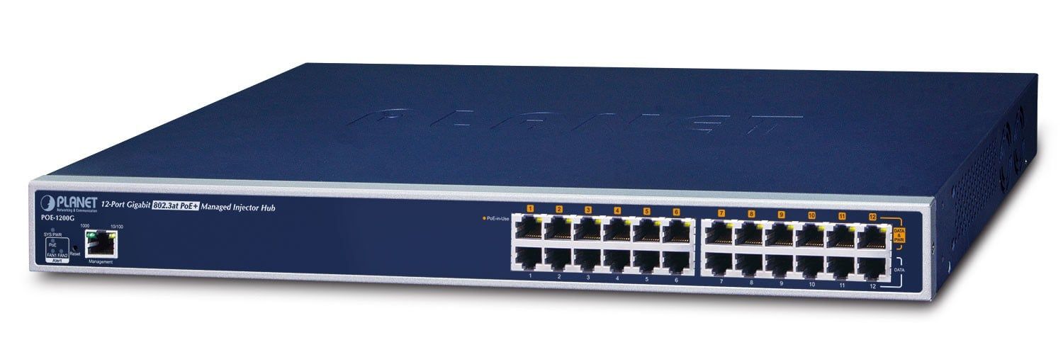 Planet PLANET POE1200G switch-uri Gestionate Gigabit Ethernet (10/100/1000) Power over Ethernet (PoE) Suport 1U Albastru