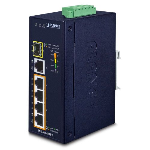 Planet PLANET IGS-614HPT switch-uri Fara management Gigabit Ethernet (10/100/1000) Power over Ethernet (PoE) Suport Albastru