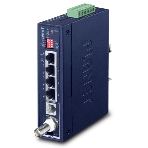 PLANET IP30 Industrial Gigabit Ethern Transmițător & receptor rețea Albastru