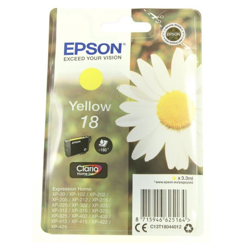 Cartus cerneala Epson C13T18044012 ,Galben ,180 pagini ,Original (18) 