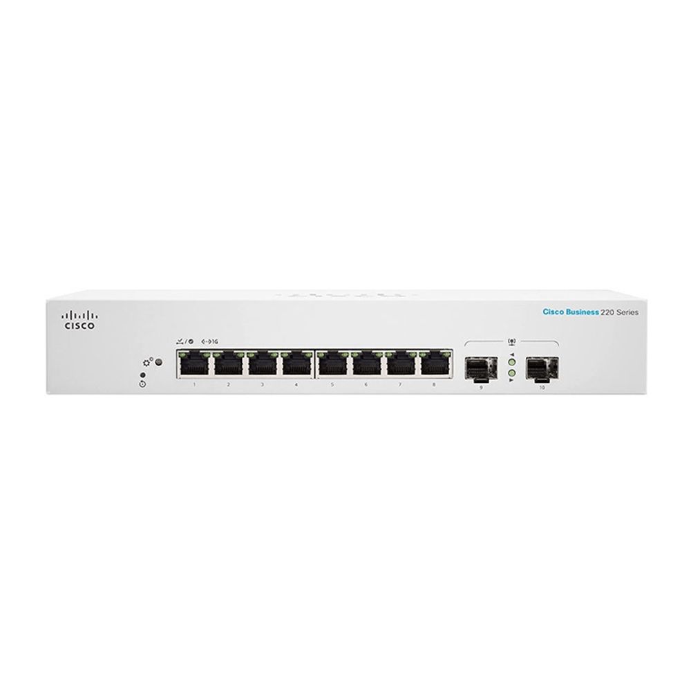 Cisco CBS220-8T-E-2G Gestionate L2 Gigabit Ethernet (10/100/1000) 1U Alb