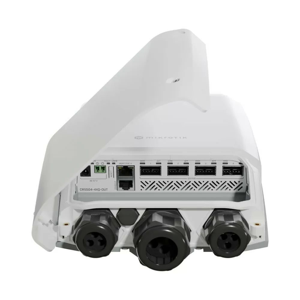 Mikrotik CRS504-4XQ-OUT switch-uri Gestionate L3 Fast Ethernet (10/100) Power over Ethernet (PoE) Suport 1U Alb