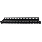 24-port patch panel for Keystone modules, 1U, black