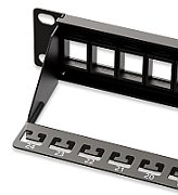 24-port patch panel for Keystone modules, 1U, black