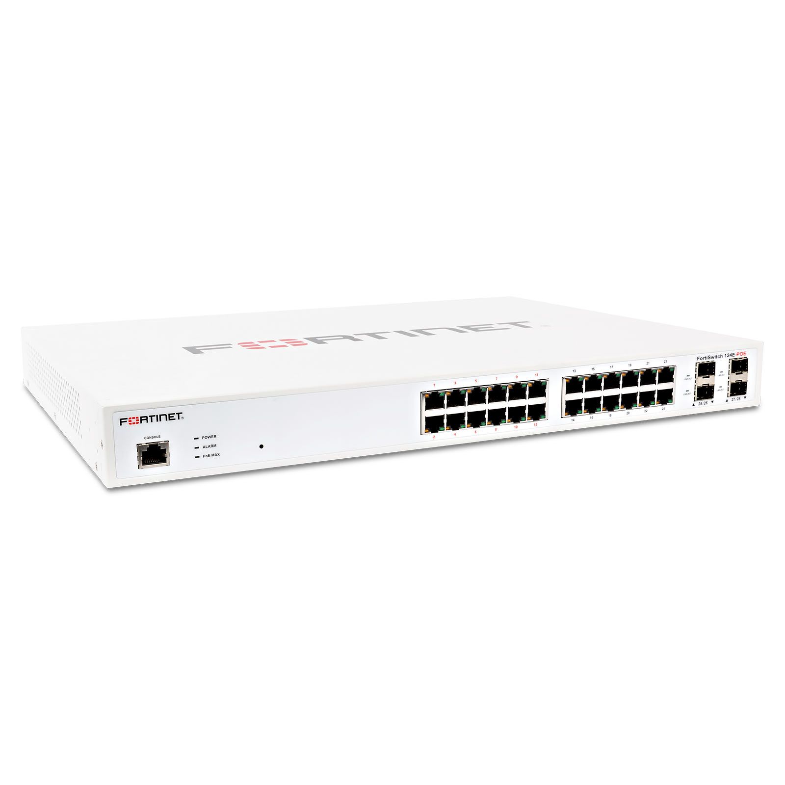 Fortinet FS-124E-POE switch-uri Gestionate L2 Gigabit Ethernet (10/100/1000) Power over Ethernet (PoE) Suport 1U Alb